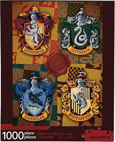 AQUARIUS Rompecabezas de Harry Potter con crestas de la casa (rompecabezas de 1000 piezas) – Mercancía y coleccionables de Harry Potter con licencia