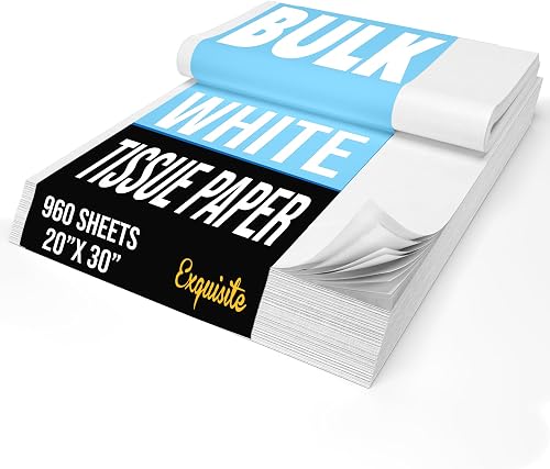 Party Solids White Tissue Paper for Gift Bags 20" X 30" | Tissue Paper Bulk, Newsprint Paper for Gift Box Filler for Moving, Gifts, Birthdays & Crafts