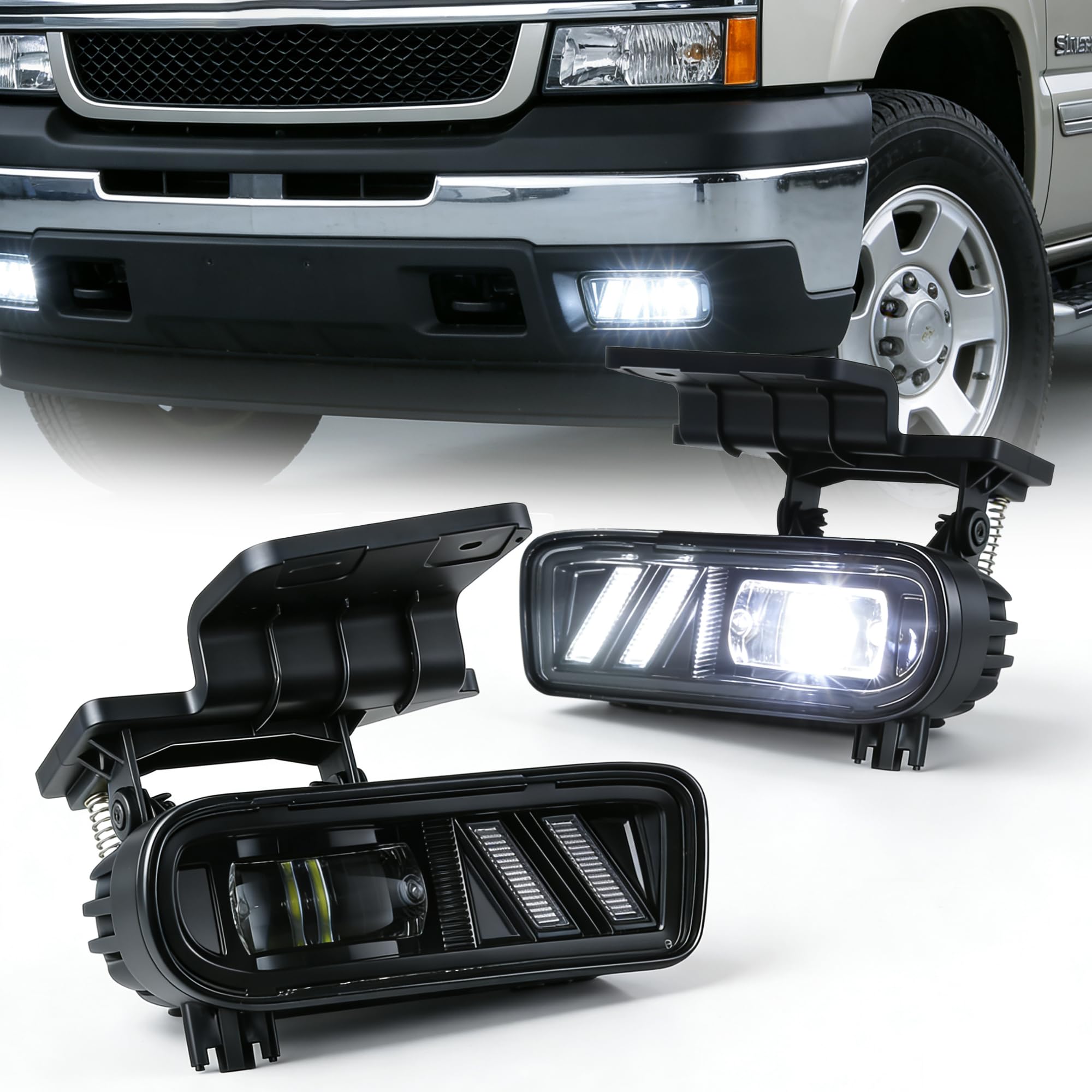 Amazon.com: DRFG LED Fog Light with DRL Compatible for 1999-2002 Chevy Silverado 1500 2500, 2000-2001 Silverado 3500, 2000-2006 Chevrolet Suburban Tahoe Bumper Fog Lights Lamps : Everything Else Amazon.com: DRFG LED Fog Light with DRL Compatible for 1999-2002 Chevy Silverado 1500 2500, 2000-2001 Silverado 3500, 2000-2006 Chevrolet Suburban Tahoe Bumper Fog Lights Lamps : Everything Else
