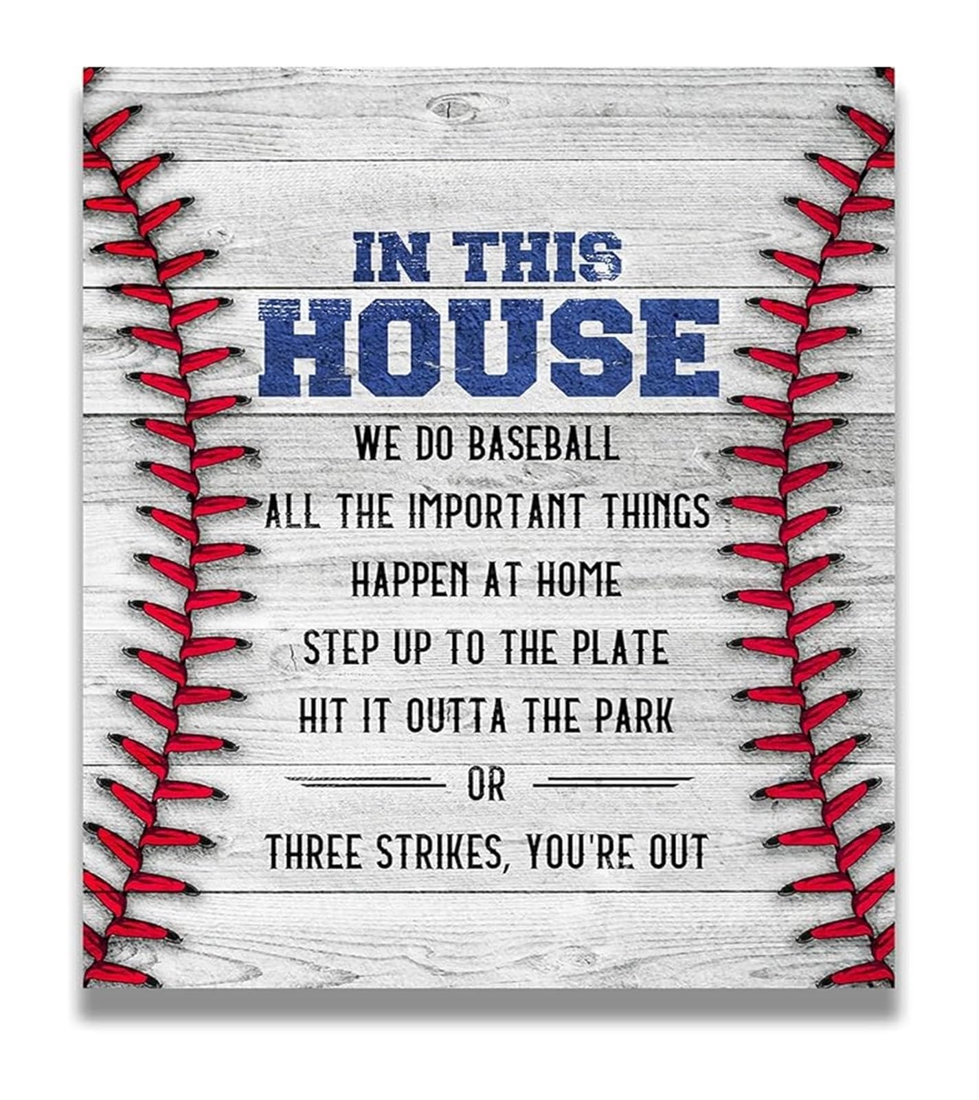 LLBOGRGGN Sports Themed Wall-Art for Boys Room, Baseball Quote Poster Coach Gift Inspirational Decor(Unframed,12x18inch(30x45cm))