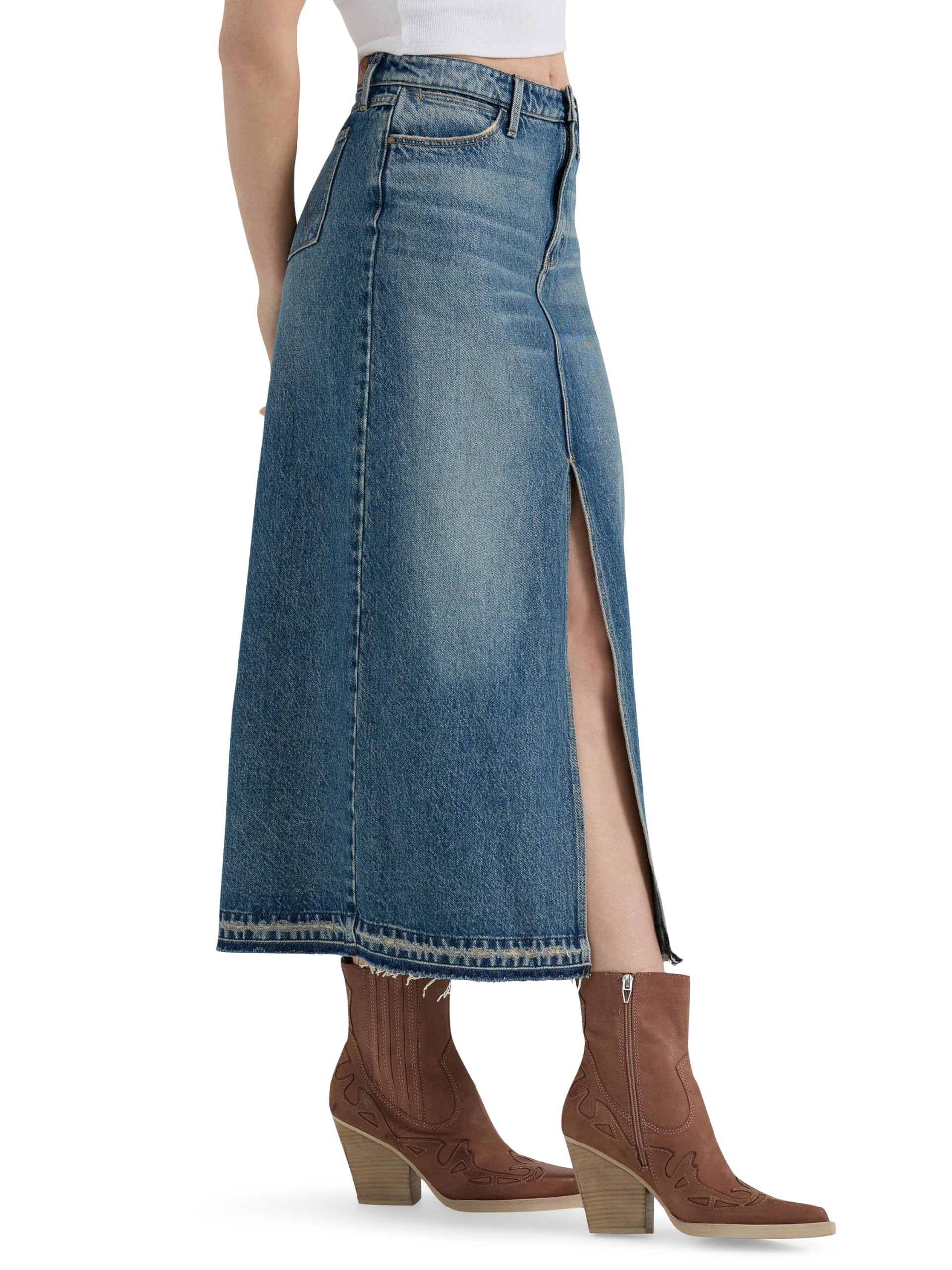 Wrangler Damen Women's Denim Maxi Skirt Rock