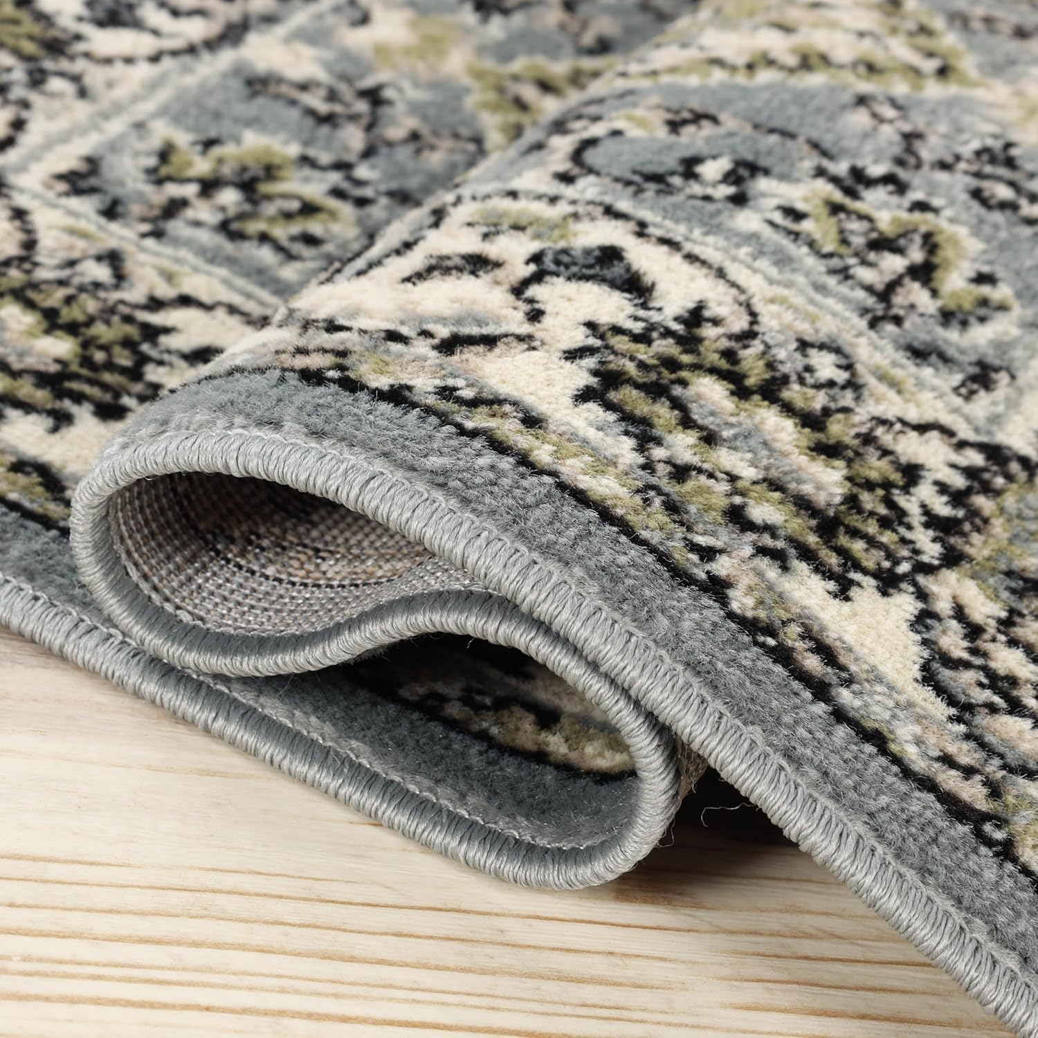 Superior Indoor Runner Rug, Jute Backing, Plush Floral Rugs for Entryway, Kitchen Floors, Office Floor Cover, Traditional Oriental Rugs, Lille Collection, 2' 7" x 8', Cream