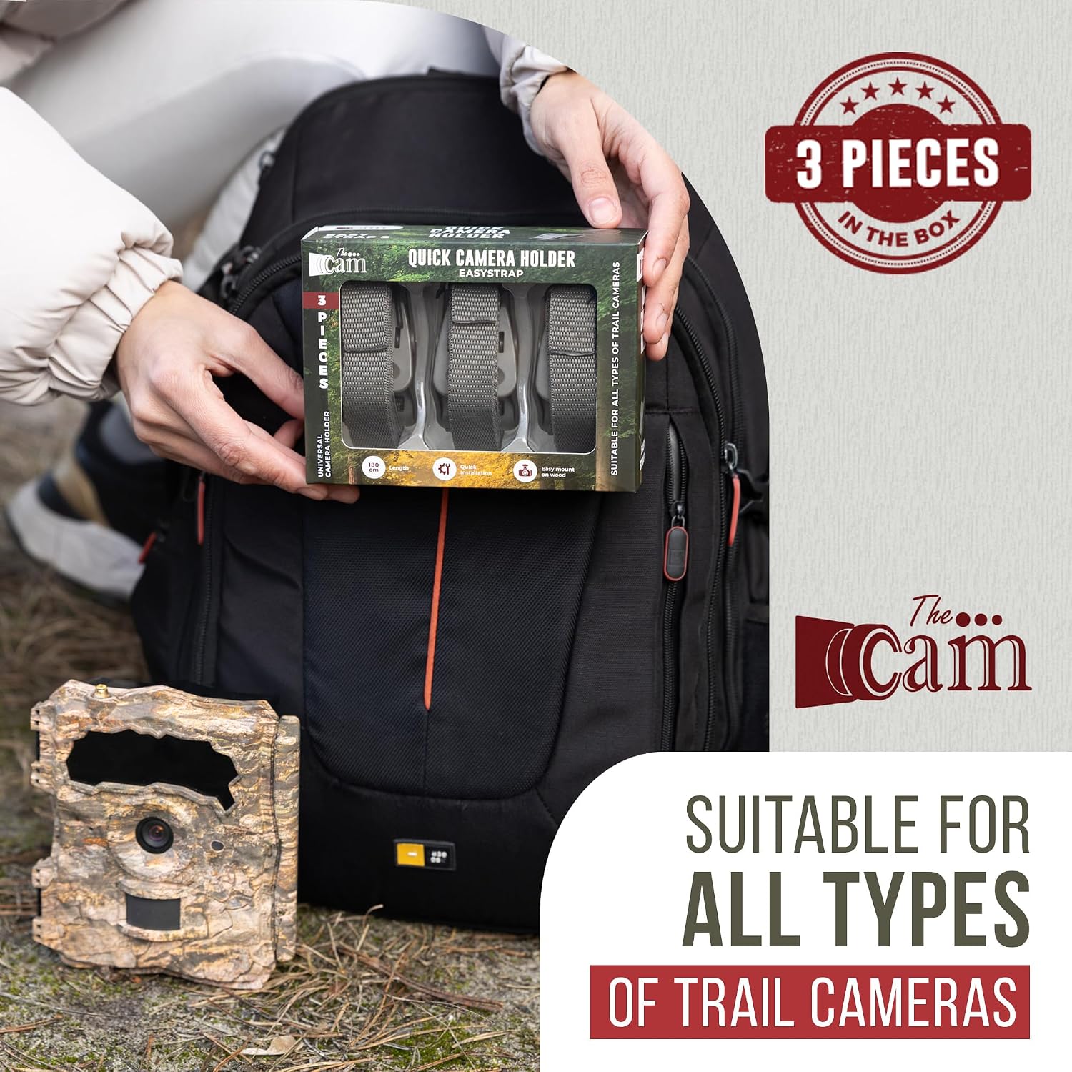 The...Cam Quick Camera Holder EasyStrap-3, Premium 3 Pack Trail Camera Straps,Game Camera Strap,Tree Belts,Durable Nylon Fiber,Hunting Gifts for Men, Hunting Utility Strap for Hanging Trail Cameras