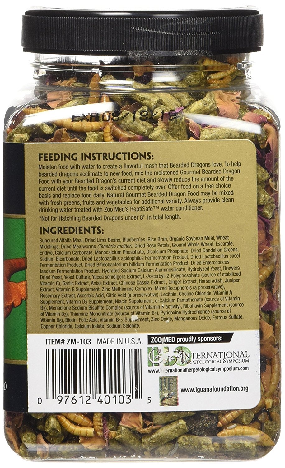 Zoo Med zm-103 Gourmet dragón Barbudo Alimentos 8.25oz