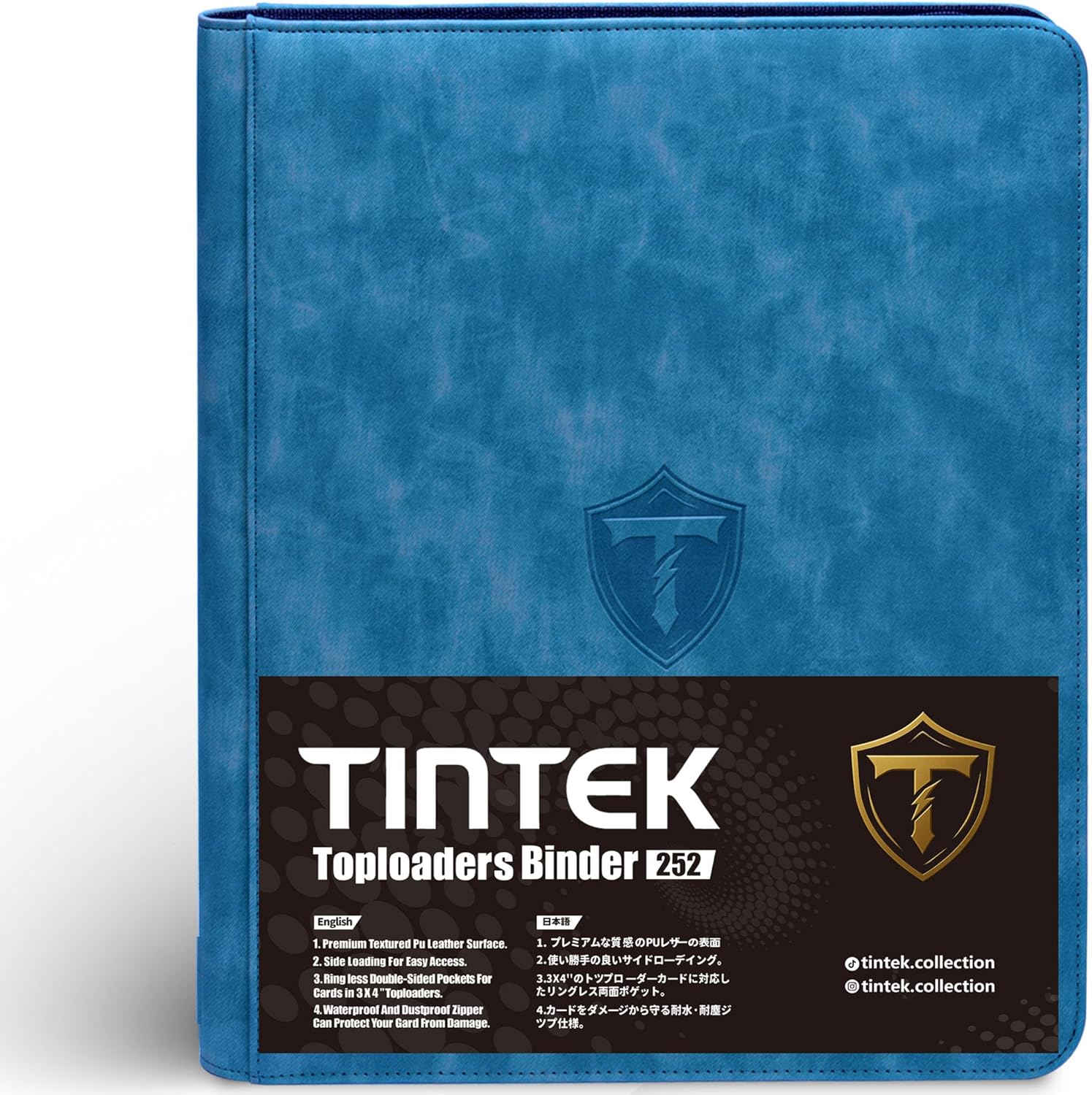 9-Pocket Trading Card Binder Album for Top Loader Cards – Holds 252 Cards, Compatible with 3" x 4" Sleeves, Card Holder for PTCG, Sports, TCG, Yu-Gi-Oh, MTG (Blue)