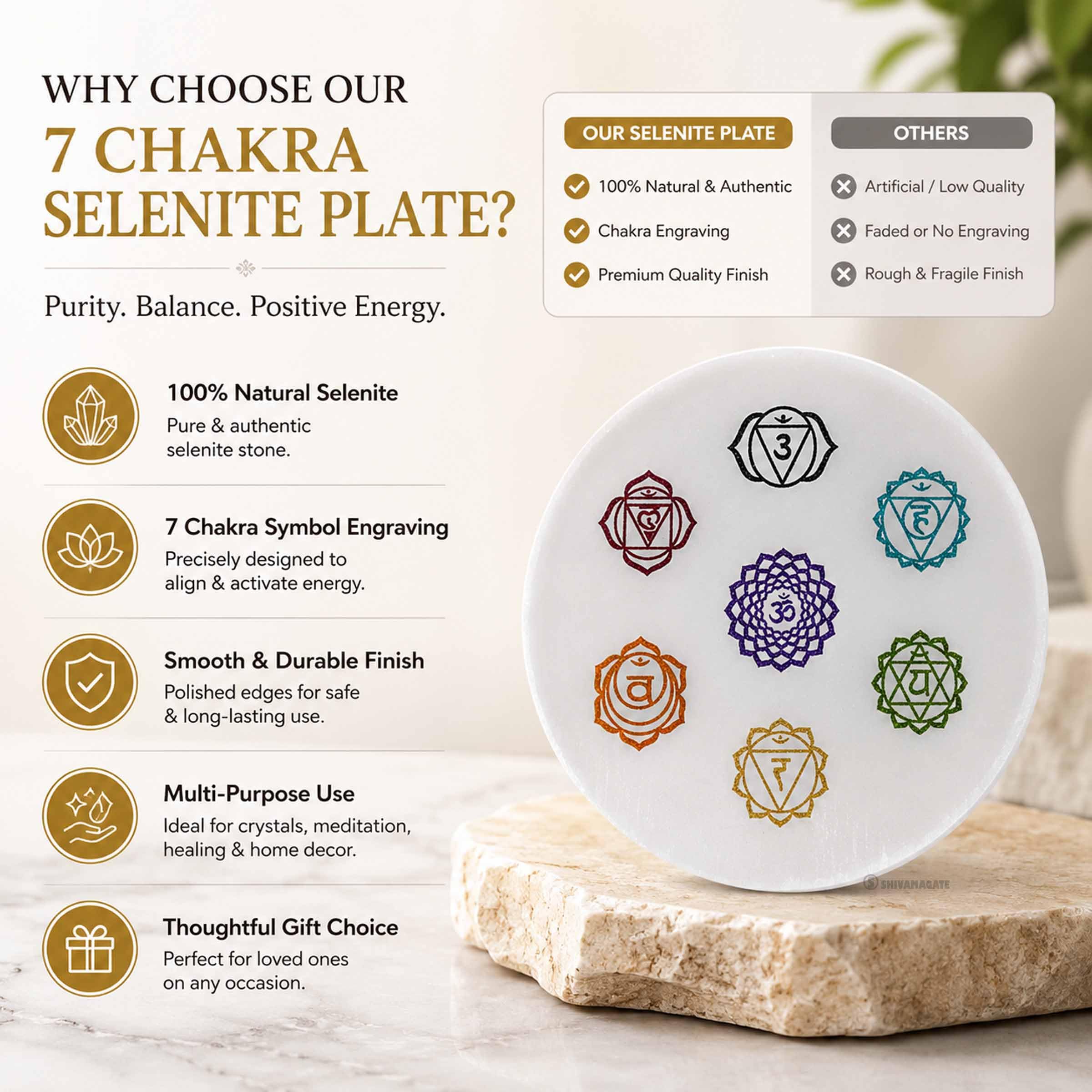 Selenite Charging Plate - Chakra Crystal Energy -6