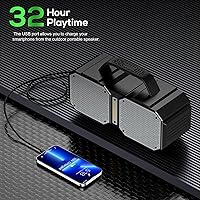 Vista 5 de BUGANI Altavoz Bluetooth Shock, Bluetooth 5.3 portátil, impermeable, 60W de gran potencia, altavoz para exteriores, (Nuevo modelo)