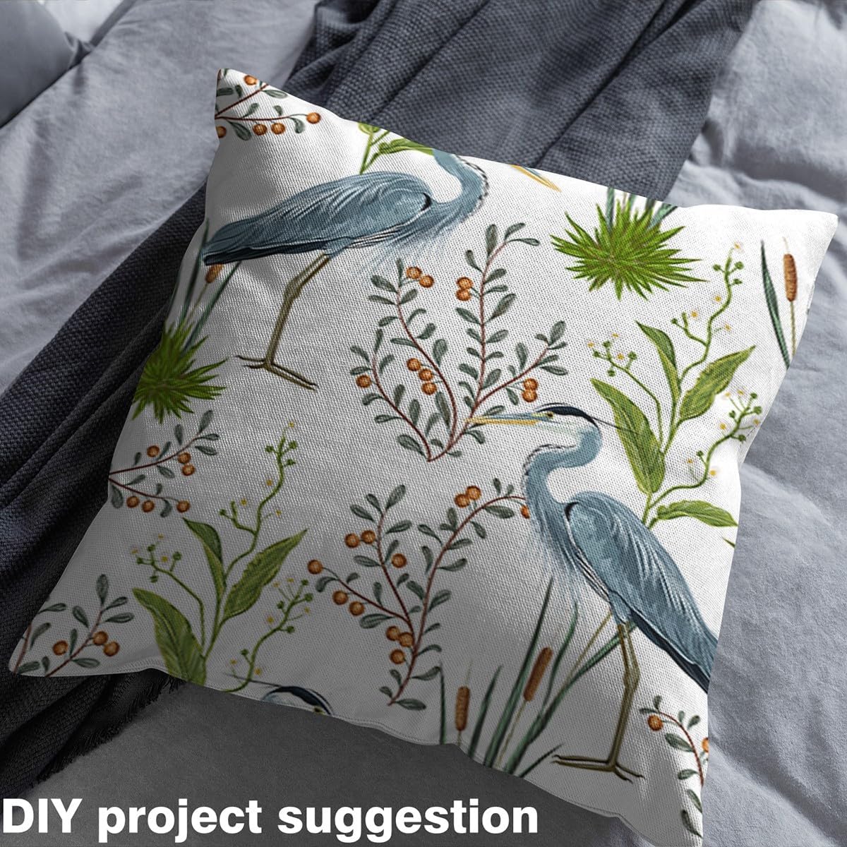 Flamingo Fabric by The Yard, Leaves Upholstery Fabric, Wild Animals Botanical Decorative Fabric, Spring Floral Indoor Outdoor Fabric, Retro Natural DIY Art Waterproof Fabric, Blue Green, 3 Yards