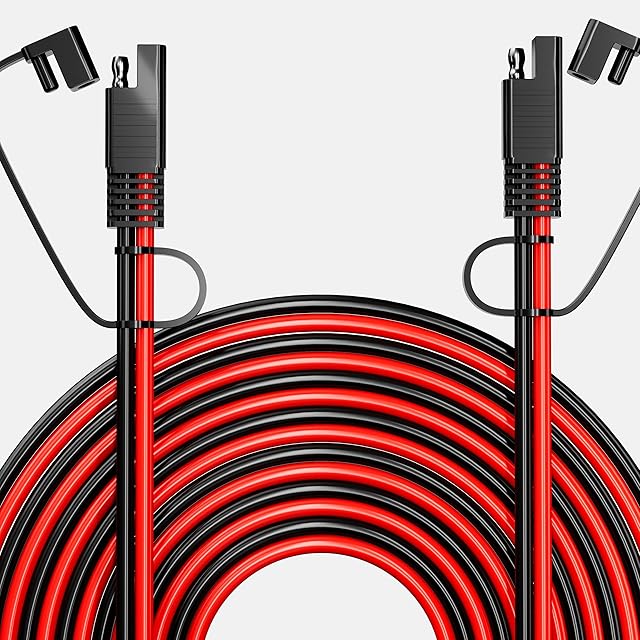 SAE Extension Cable 12AWG, BERLAT SAE to SAE Extension Cord DC Power Automotive Extension Cable for Solar Panel, Battery, Motorcycle, Cars, RV (10Ft)