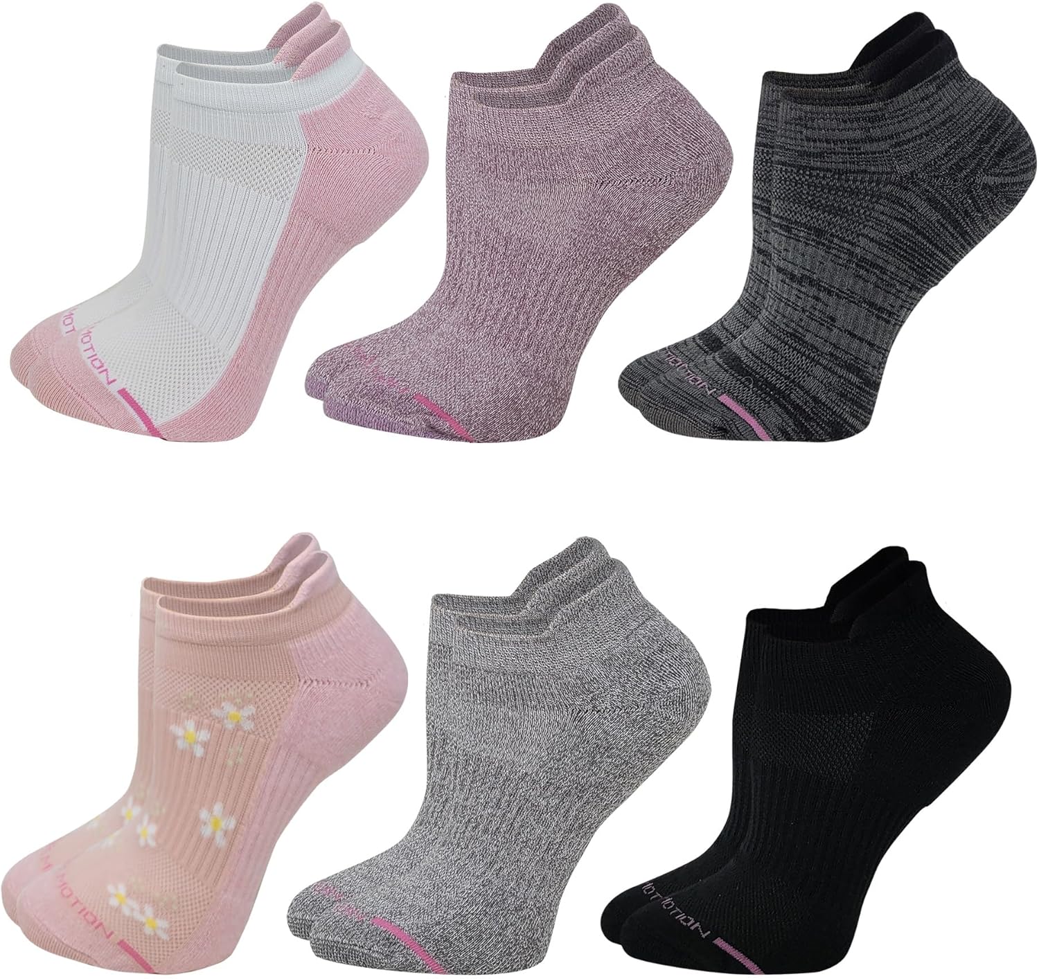 Motion Dr Women's Men 6pk Compression Low Cut Anklet Socks