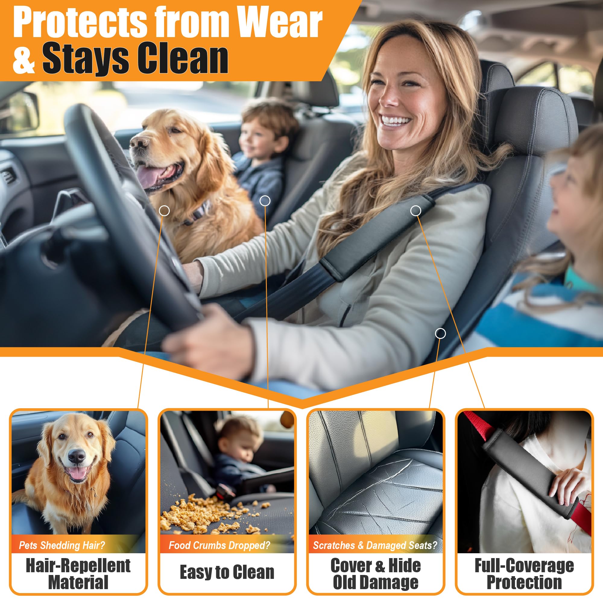 kingphenix 2er-Pack Vordersitzbezüge aus Memory-Schaumleder, Atmungsaktives 4D-Mesh, Airbag- kompatibel, Universelle Passform für Autos, LKWs, Transporter, SUV – Blau