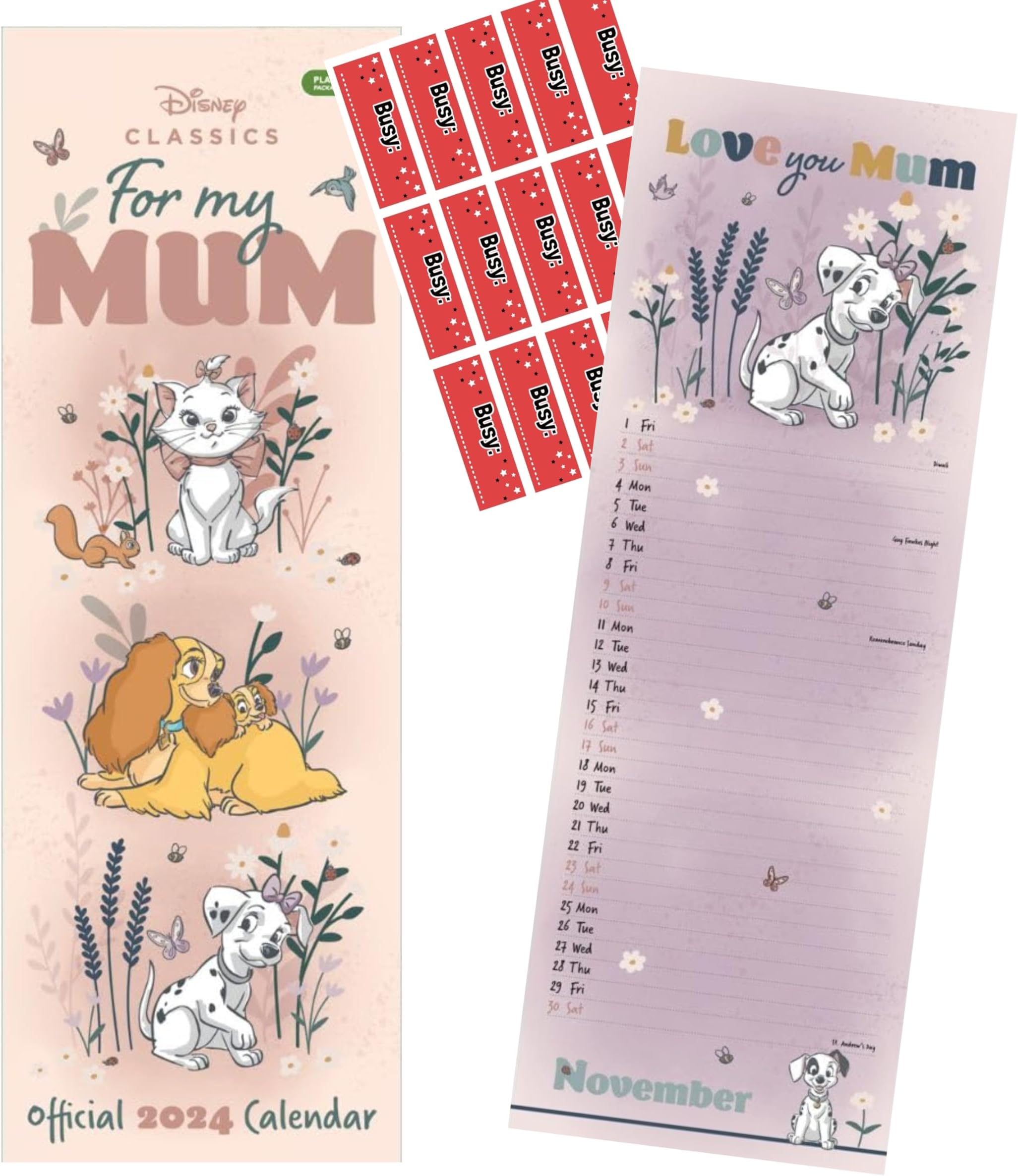 I Love You Mum 2024 Keepsake Square Wall Calendar 19cm x 19cm (7.5" x