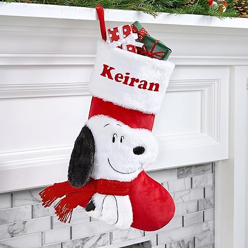 Miniatura 3 de Let's Make Memories Calcetines de Navidad personalizados, Peanuts Snoopy, personalizable con nombre, calcetín de Navidad familiar, diseño 3D