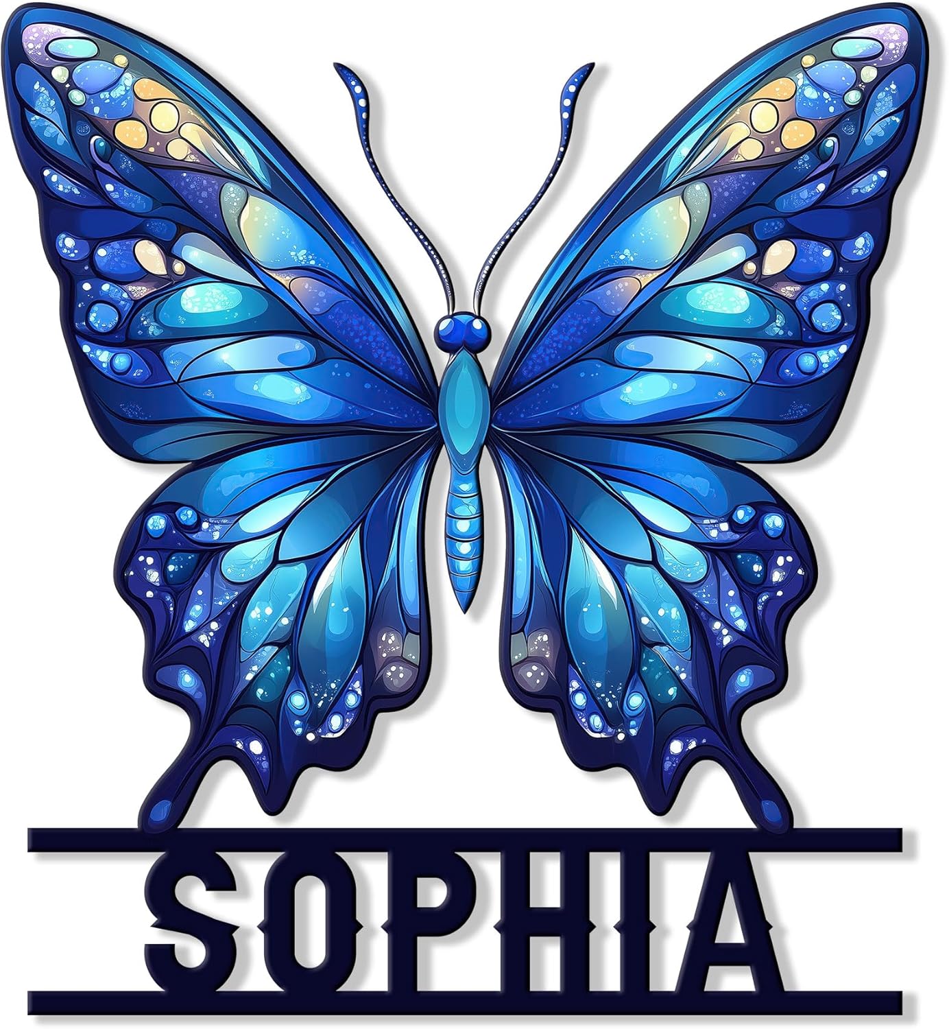 Personalized Butterfly Metal Sign, Custom Name Wall Fence Yard Patio, Home Office Decor, Gift Birthday, Garden Lover
