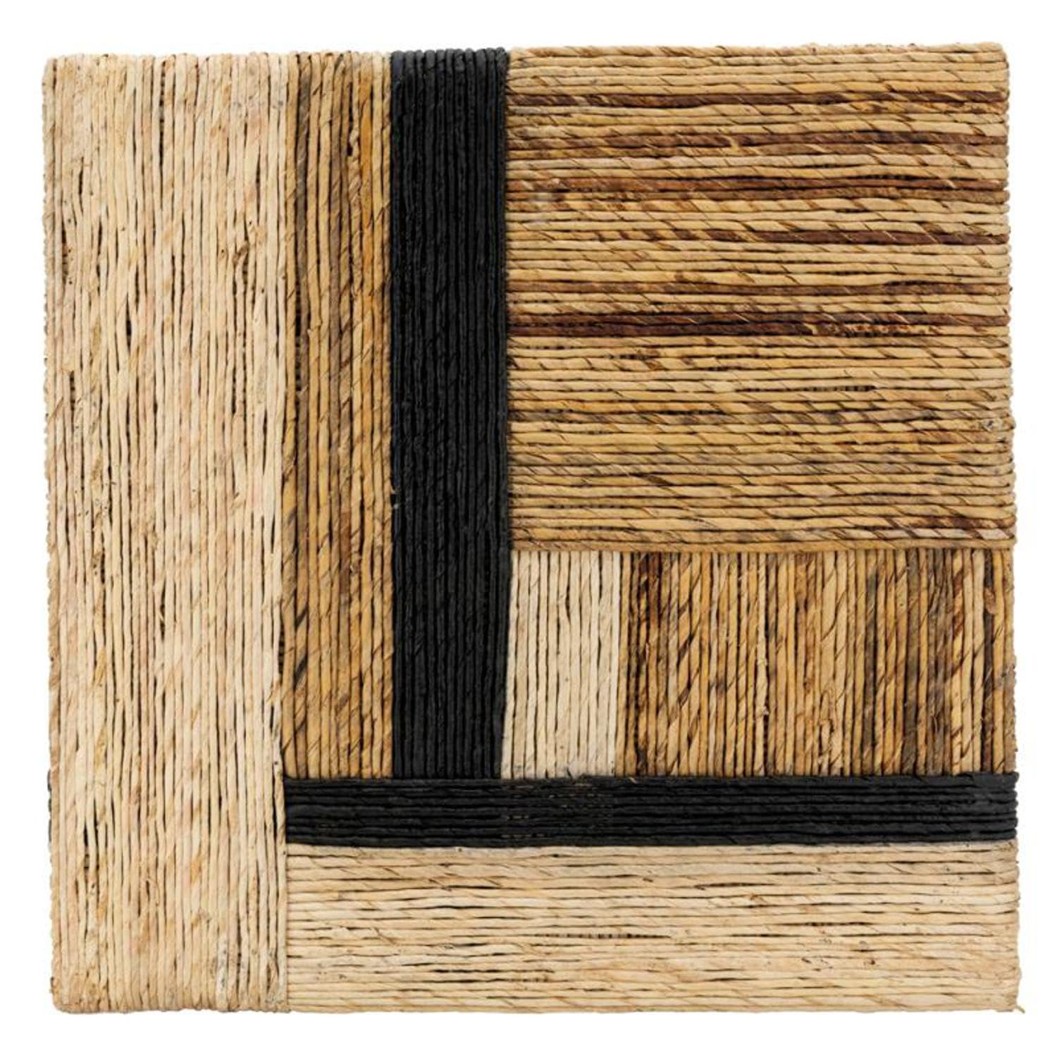 Déco murale abaca en fibre naturelle tressée main pour une élégance authentique