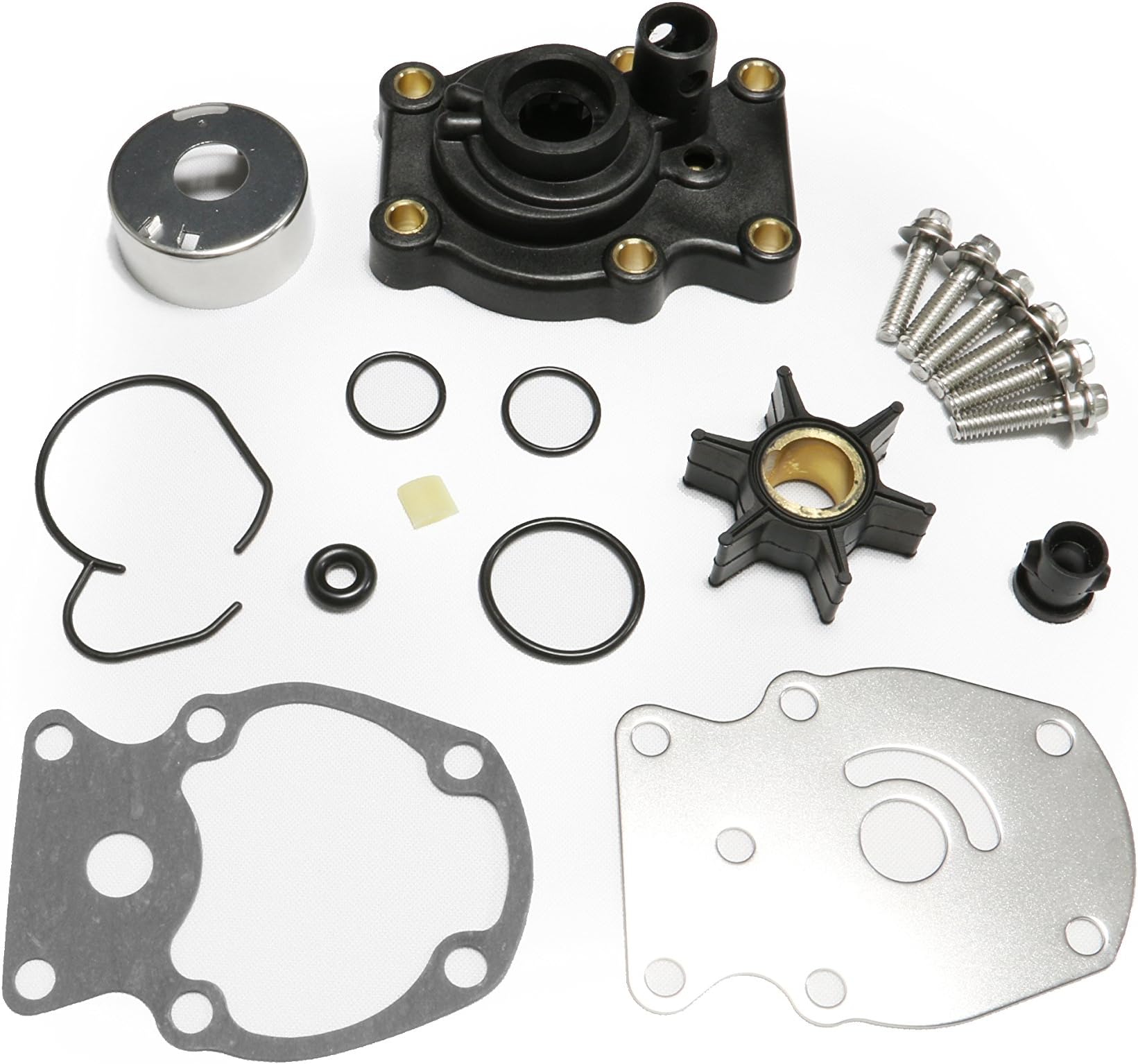 Johnson Evinrude OMC Water Pump Kit with Housing Replacement （1980-UP） 20 25 30 35HP Sierra 18-3382 393630 0393630 Outboard Motor Parts