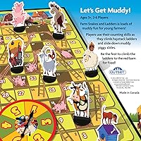 Vista 7 de Outset Media Granja: Serpientes y escaleras - No requiere lectura, juego de mesa preescolar y niños, desarrolla habilidades sociales y de desarrollo