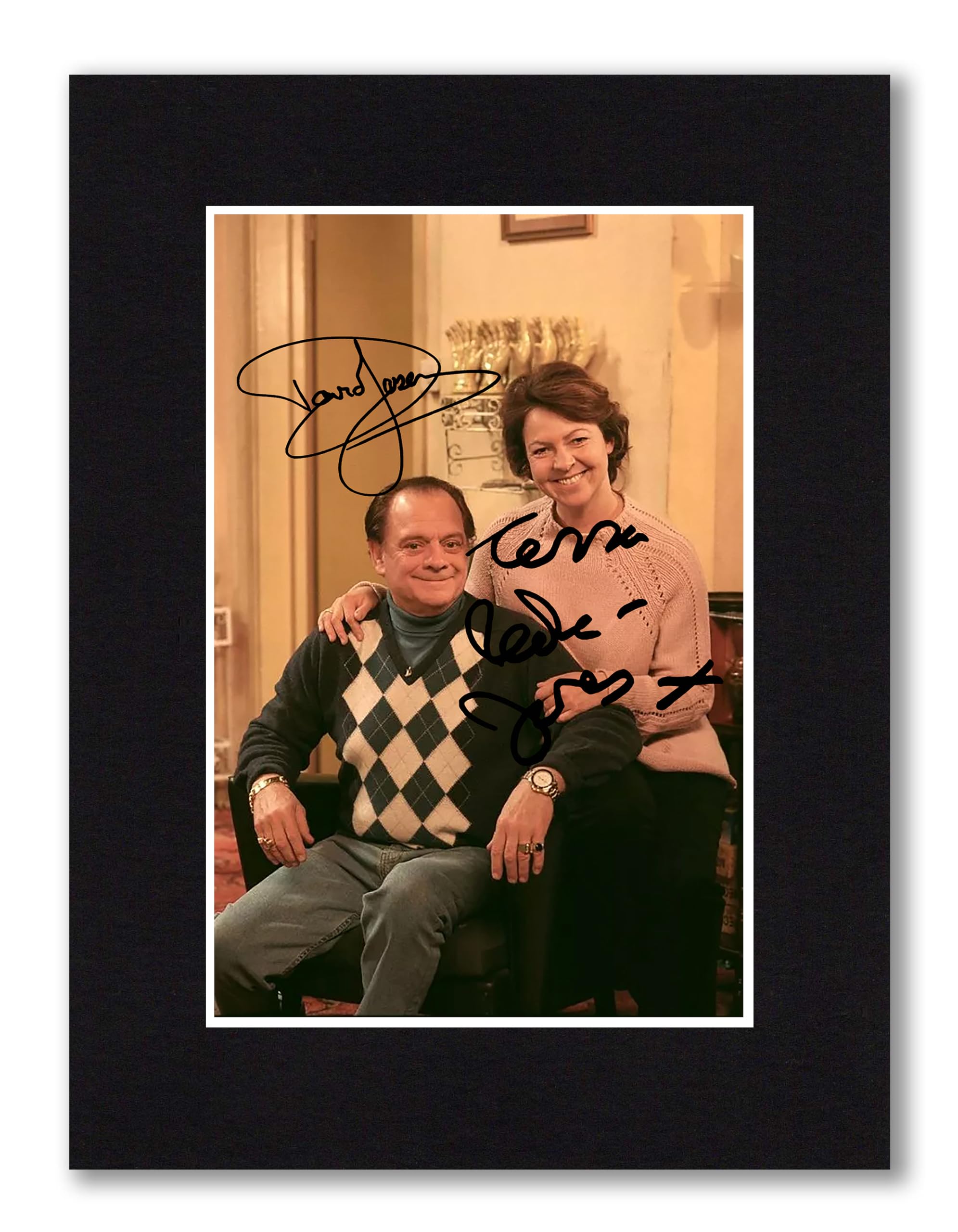 RJR PRINTS David Jason & Tessa Peake - Jones - Only Fools And Horses Signed 8x6 Inch Mounted Photo Print With Pre Printed Autograph That Would Make A Great Gift For Any Fan And Is Ready To Be Framed.