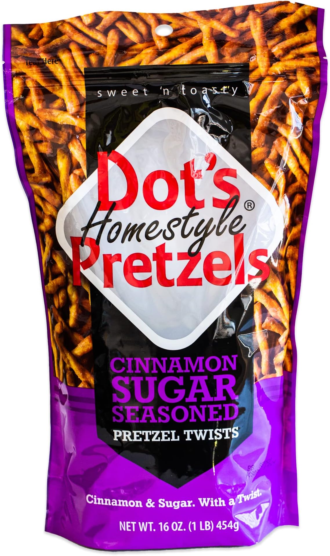 Dot's Cinnamon Sugar Pretzel Twists Coated with Delicious