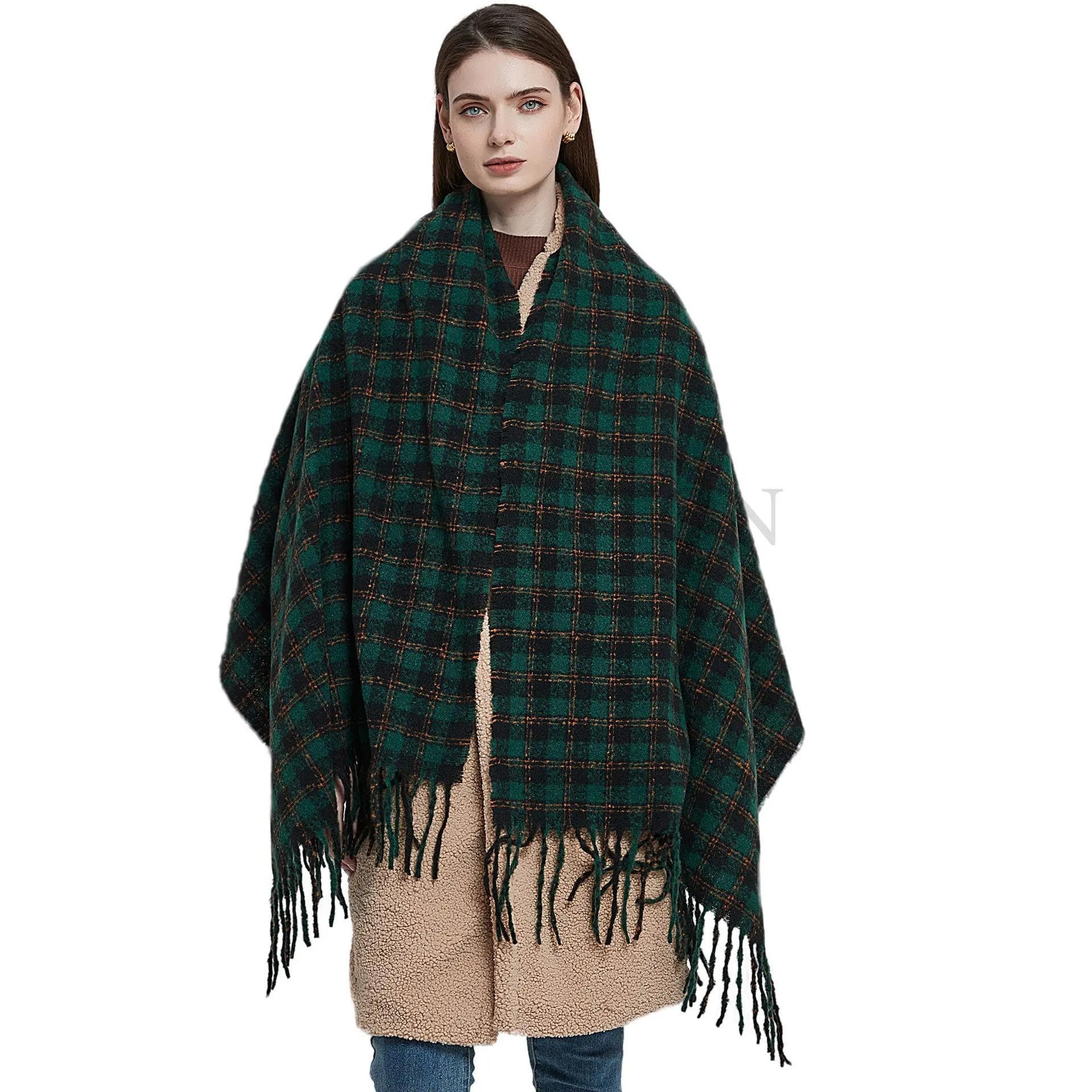 Schals Tücher Halstuch Scarf Luxus-Poncho Für Damen, Designer-Druck, Schals Und Tücher, Damen, Winterhals, Warm, Wickeltuch, Weiche Decke, Cape