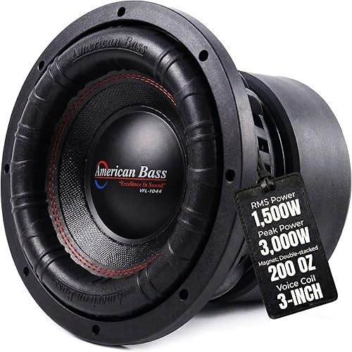 American Bass XFL 10 Inch Car Subwoofer – 4 Ohm 3000 Max Watts - High Power Subwoofer Speaker with Deep Bass Performance, Premium Audio Upgrade for Cars, Trucks, and SUVs, Durable 10" Subwoofers