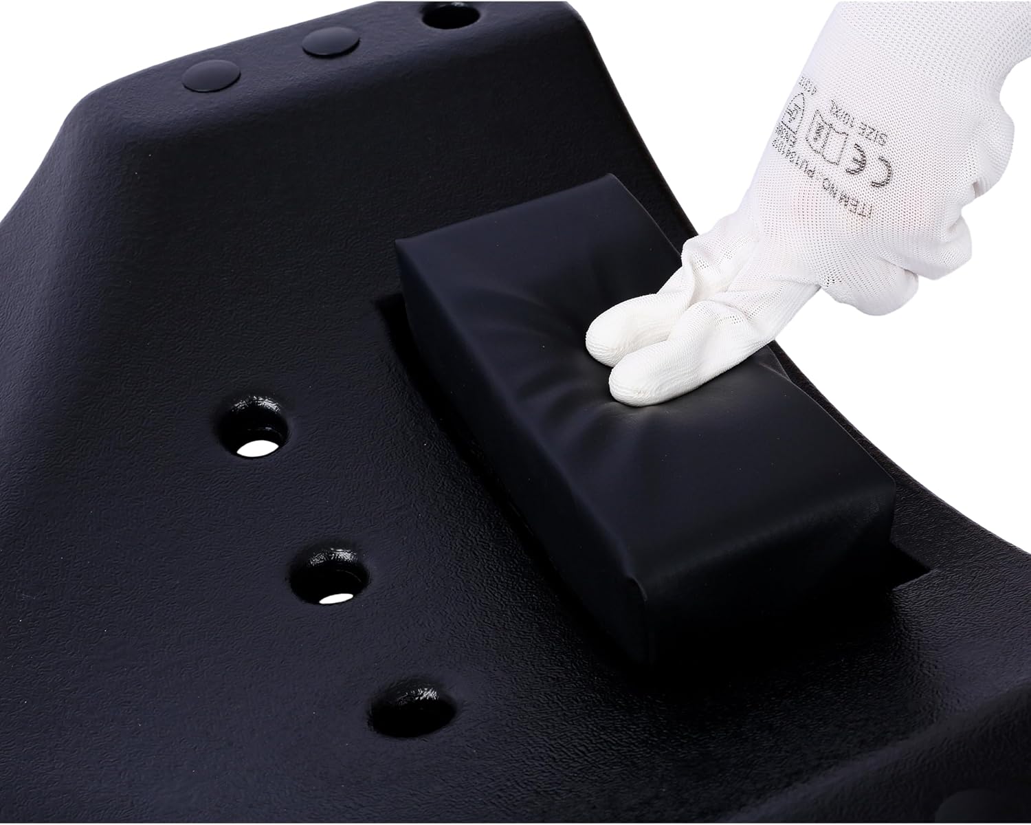 Mechanic Plastic Creeper 48 Inch - Blow Molded Ergonomic HDPE Body with Padded Headrest & Dual Tool Trays - 440 Lbs Capacity Black