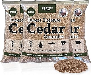 Double Tree Home and Garden Cedar Granules | Repels Fleas, Ticks, Ants, and Mosquitos | Rich Cedar Scent | Non Toxic | Pet Safe | 3 Bags (48 Quarts)