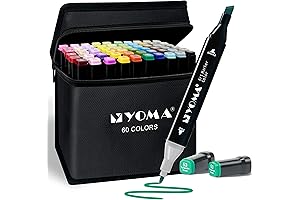 Y YOMA 60 Colors Dual Tip Alcohol Markers for Artists with Case