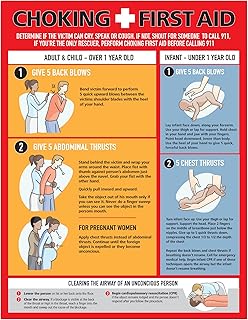 Performore Choking Poster with a Magnetic Back - for Infant, Child, Adult Laminated, 8.5 x 11 inches - Heimlich Maneuver Poster for Restaurants, Workplace, School Nurse Office - First Aid for Choking
