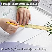 Vista 38 de Mr. Pen Reglas de acero, 6, 8, 12, 14 pulgadas, reglas de metal, paquete de 4