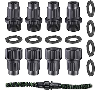 Expandable Garden Hose Repair Kit, Male and Female Hose End Repair Fittings/Connectors, Plastic Flex Hose Repair Kit, 4 Set