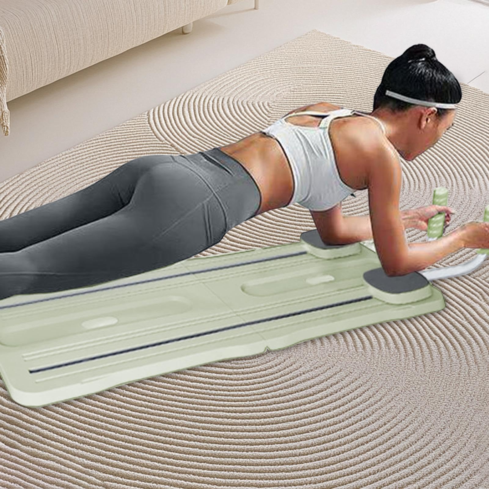 Faltbare Pilates Brett Für Zuhause, Multifunktionales Pilates-Board, Tragbares Pilates-Fitnessstudio Für Zu Hause, Pilates-Brett für Fitness-Enthusiasten und Anfänger, Multifunktionales Bauchbrett