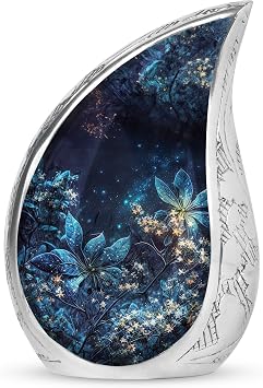 Drop Blossoms Urn, Cremation Urn for Human Ashes, Urn for Ashes Adult Male, Decorative Urns for Dad Ashes, Urn for Ashes for Women, Memorial Urn for Mom, Large Urns for Human Ashes Adult Male 10 Inch