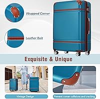 Vista 13 de Merax Equipaje, maleta extensible rígida con ruedas giratorias ligeras, Negro -, 40/48/52