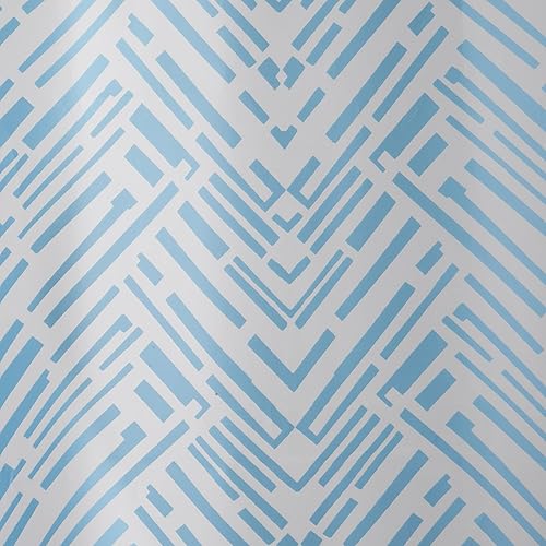 Miniatura 2 de Zenna Home Cory Chevron - Cortina de ducha impermeable de PEVA, gris y azul, 70 x 72 pulgadas