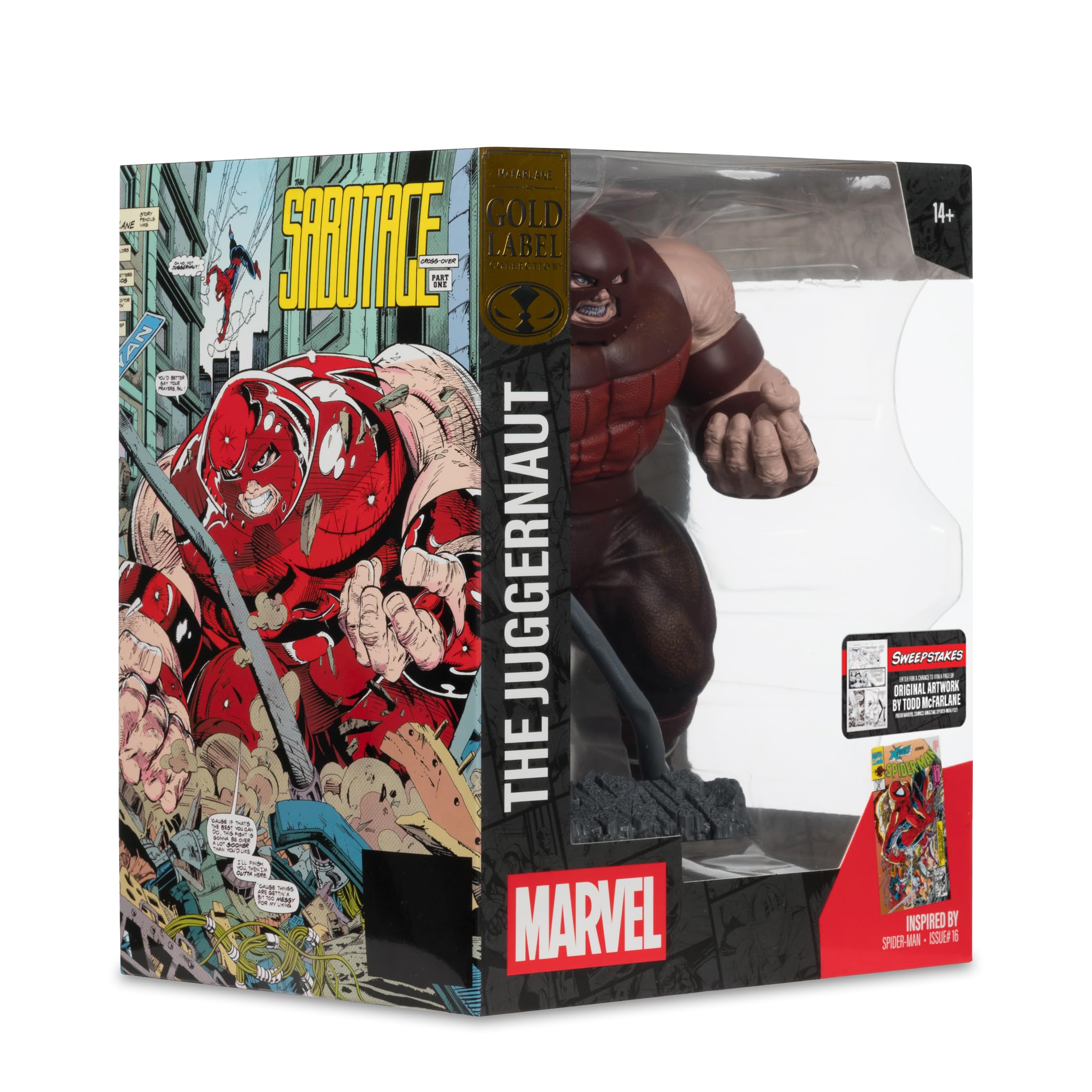 McFarlane Marvel The Juggernaut 1:10th Scale Collectible with Scene (Spider-MAN #16) Original Artwork Sweepstakes Gold Label Toys