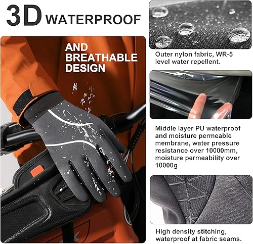 Miniatura 3 de Origem Guantes de invierno para hombres y mujeres, para pantalla táctil, antideslizantes, cálidos, 3M, Thinsulate, guantes para correr, ciclismo,