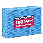 TEAWOO Microfiber Towels Bulk-150 Pack, Cleaning Cloths, Microfiber Towels for Cars, Cleaning Rags Blue (12x12 inches)