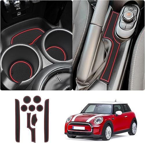 Miniatura 8 de LUWU Alfombrillas para consola central Mini Cooper F56 2025 2024 2015-2025 Mini Cooper F56 insertos para portavasos Mini Cooper para ranura de