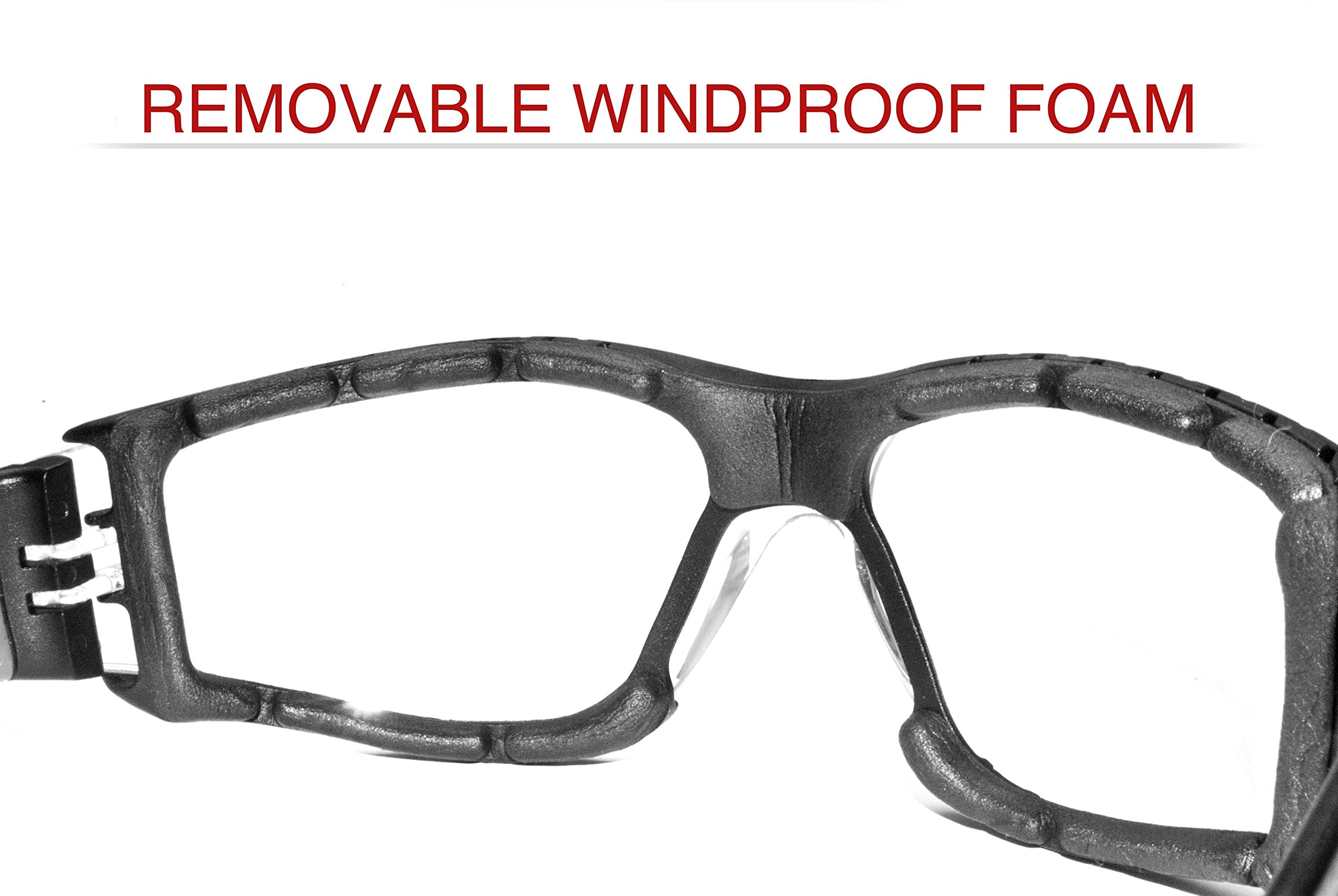 Bertoni - AF149 - Lunettes de moto, coupe-vent, protection complète, avec verres incassables, anti-buée, mousse coupe-vent amovible, femme, AF149B, nero gomma / lente trasparente, medium large