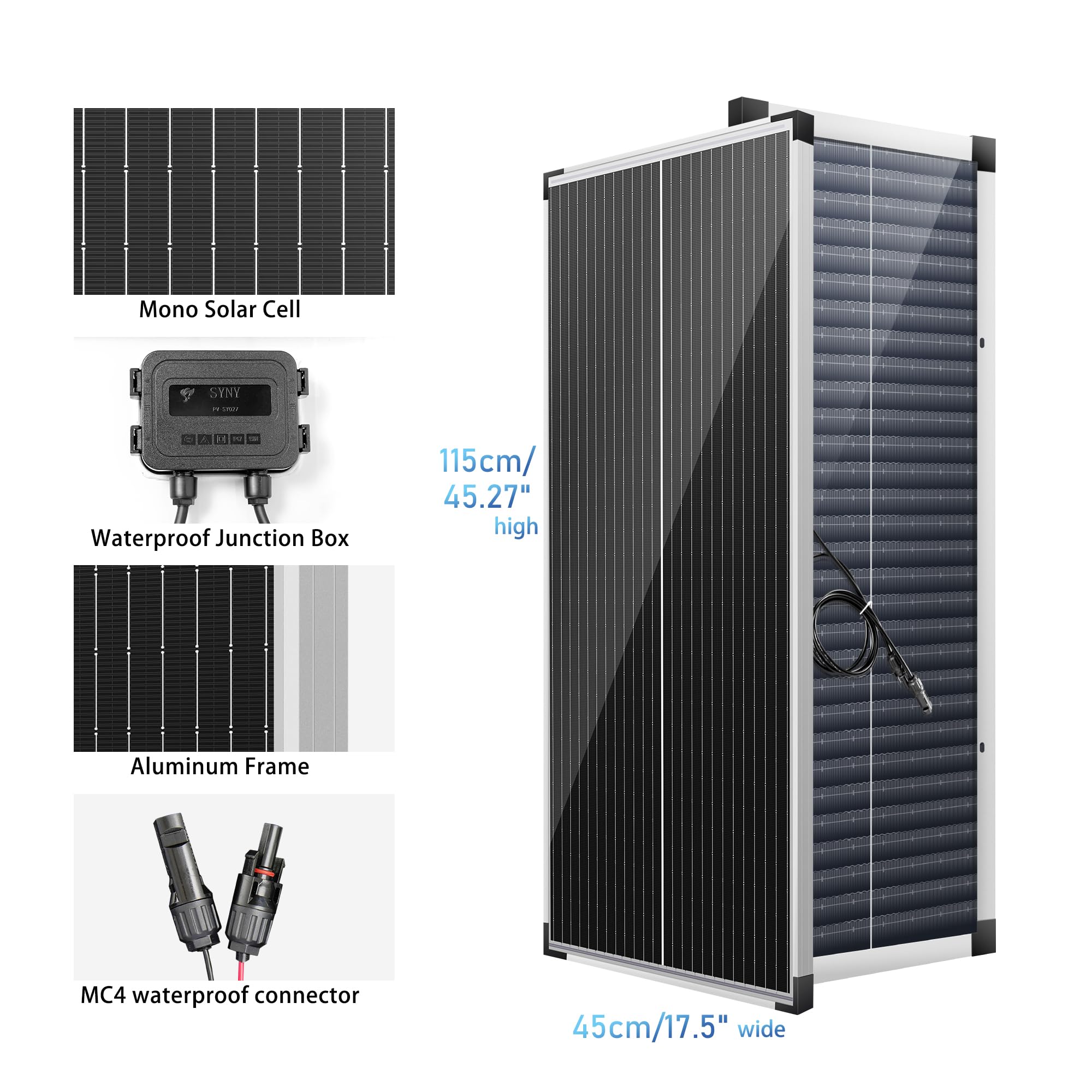 Nicesolar 100W Solarpanel Bifazial 12V Monokristallines Solarpanel-Kit 100 Watt Solarmodul mit 20 A Laderegler für netzunabhängige 12 Volt Energieladung für Wohnmobil, Boot, Wohnwagen, Haushalt