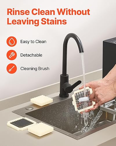 Miniatura 6 de VEVOR Cortador comercial de papas fritas, cortador de vegetales y frutas de acero inoxidable con hoja de 1/2 pulgada y 3/8 pulgadas con 2 cuchillas