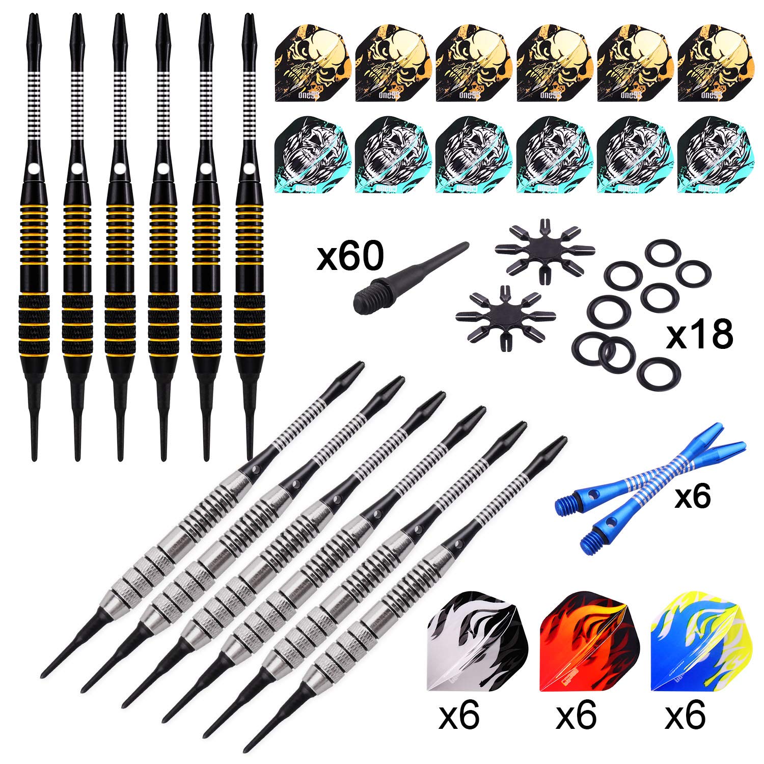 One80 Professional Perfection Fléchettes en Plastique 18g 12 Sztuk (Classic 2)