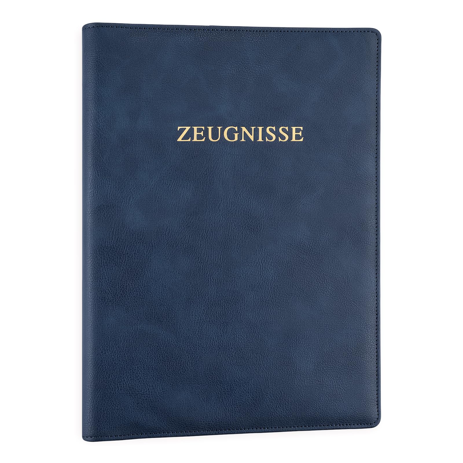 Thboxes Zeugnismappe A4 mit 20 Klarsichthüllen, Einband PU Leder Dokumentenmappe Zeugnismappe Jungen Mädchen Erwachsene Zeugnis Geschenk Sichtbuch für Zertifikate Urkunden Zeugnisse (Dunkelblau)