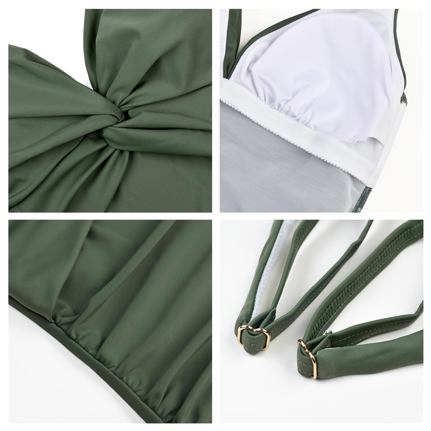 WIN.MAX Costumi da Bagno Interi per Donna Scollo a V Costume Intero Donna con Controllo della Pancia Monokini con arricciature, per Coppe da D a G