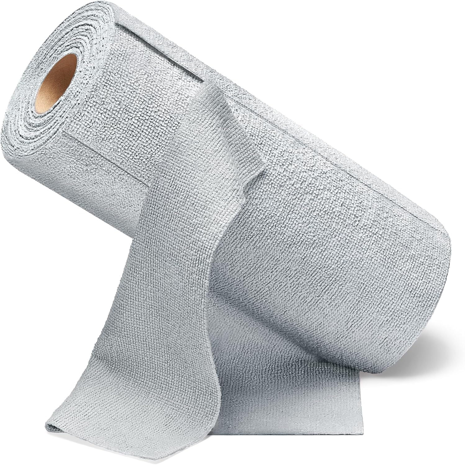 20 Pack Microfiber Cleaning Cloth Roll, Tear Away Microfiber Towels, Reuseable Washable Cloth for Home Kitchen and Car Cleaning, Grey