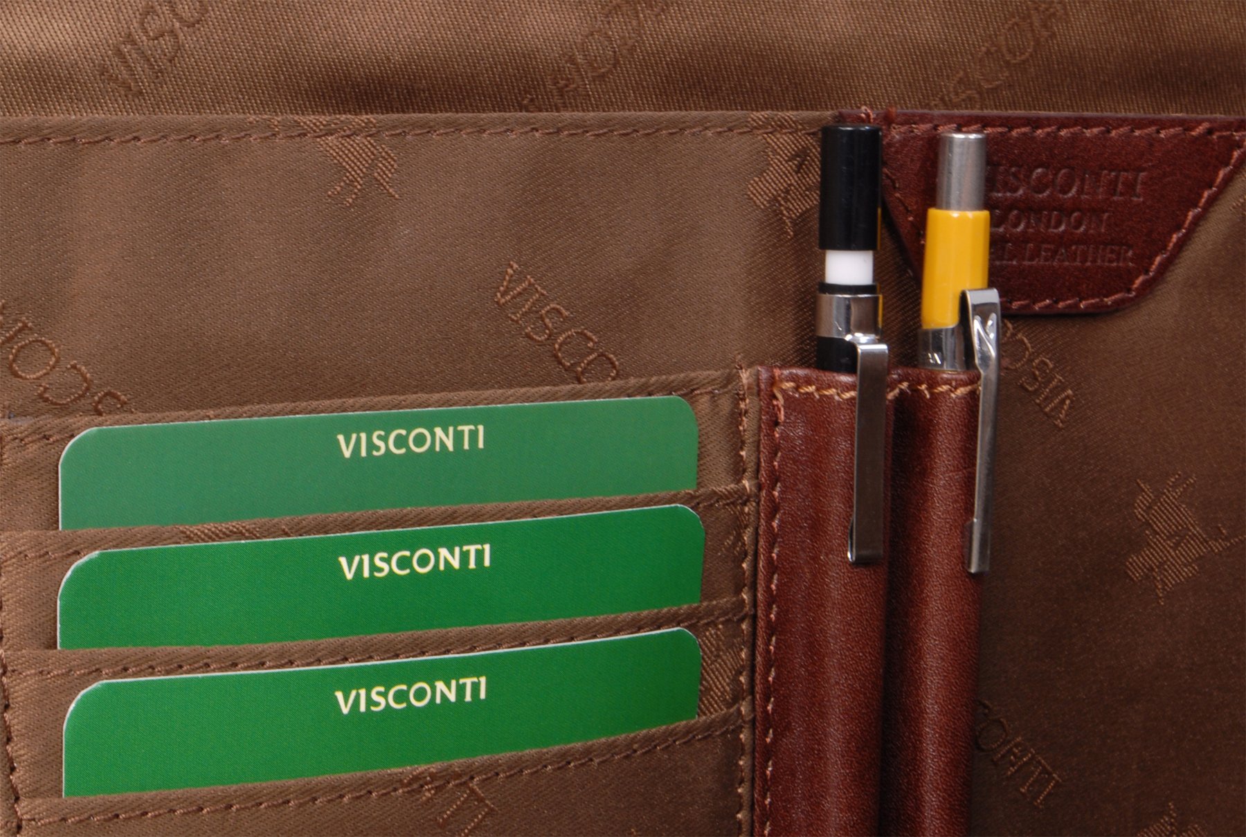 Visconti Cartella Portadocumenti in Pelle da Viaggio per Uomo A4 Bond Marrone Chiaro