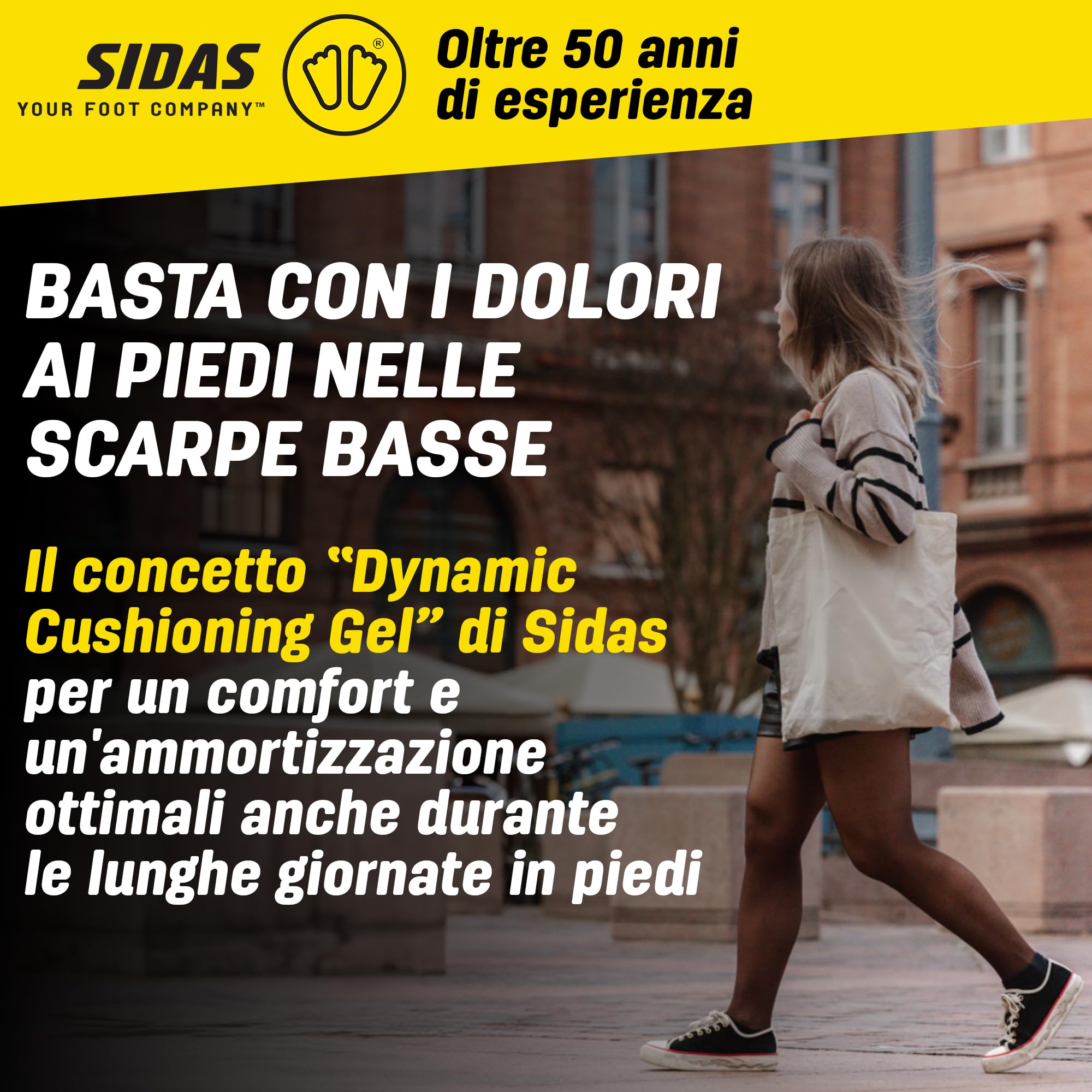 Sidas Gel Slim, Solette in Gel ammortizzanti e antibatteriche, Solette per Camminare o Lavorare, Comfort e Traspirabilità, Uomini e Donne