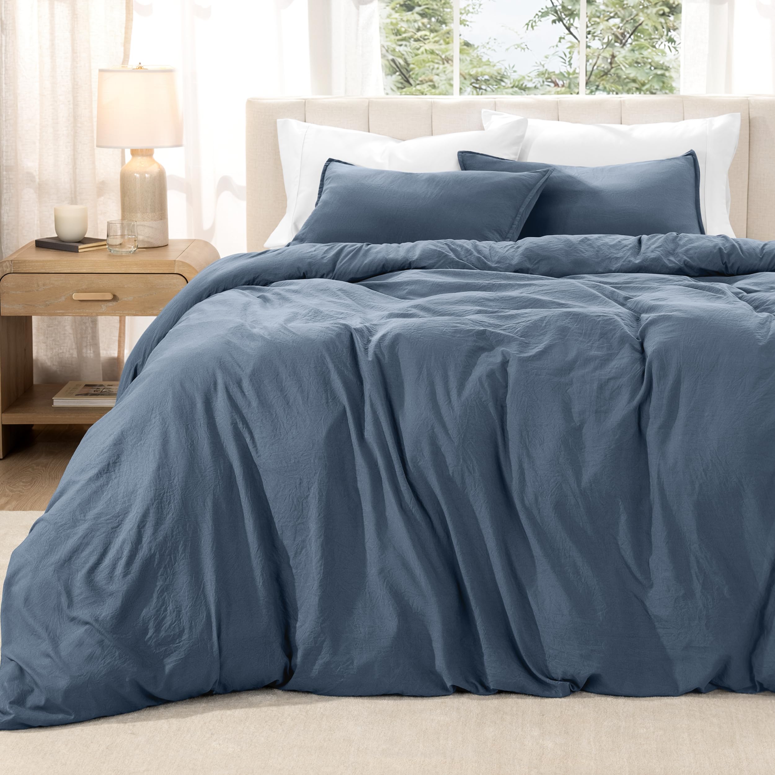 Bare Home Washed Duvet Cover Set (Oversized King, Bering Sea) — image 1