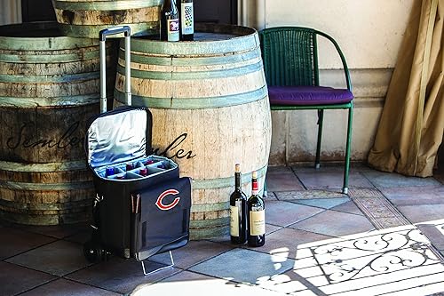 Miniatura 2 de PICNIC TIME NFL Cellar - Bolsa transportadora de vino y hielera unisex para adultos con carrito de 6 botellas